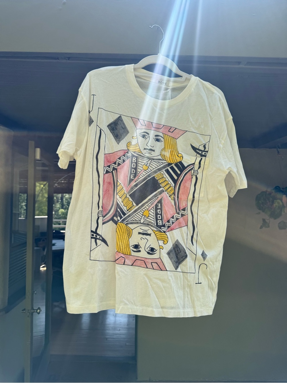 Bode Men’s White Short Sleeve Playing Card Graphic Tee - New with tags - S - Picture 3 of 6
